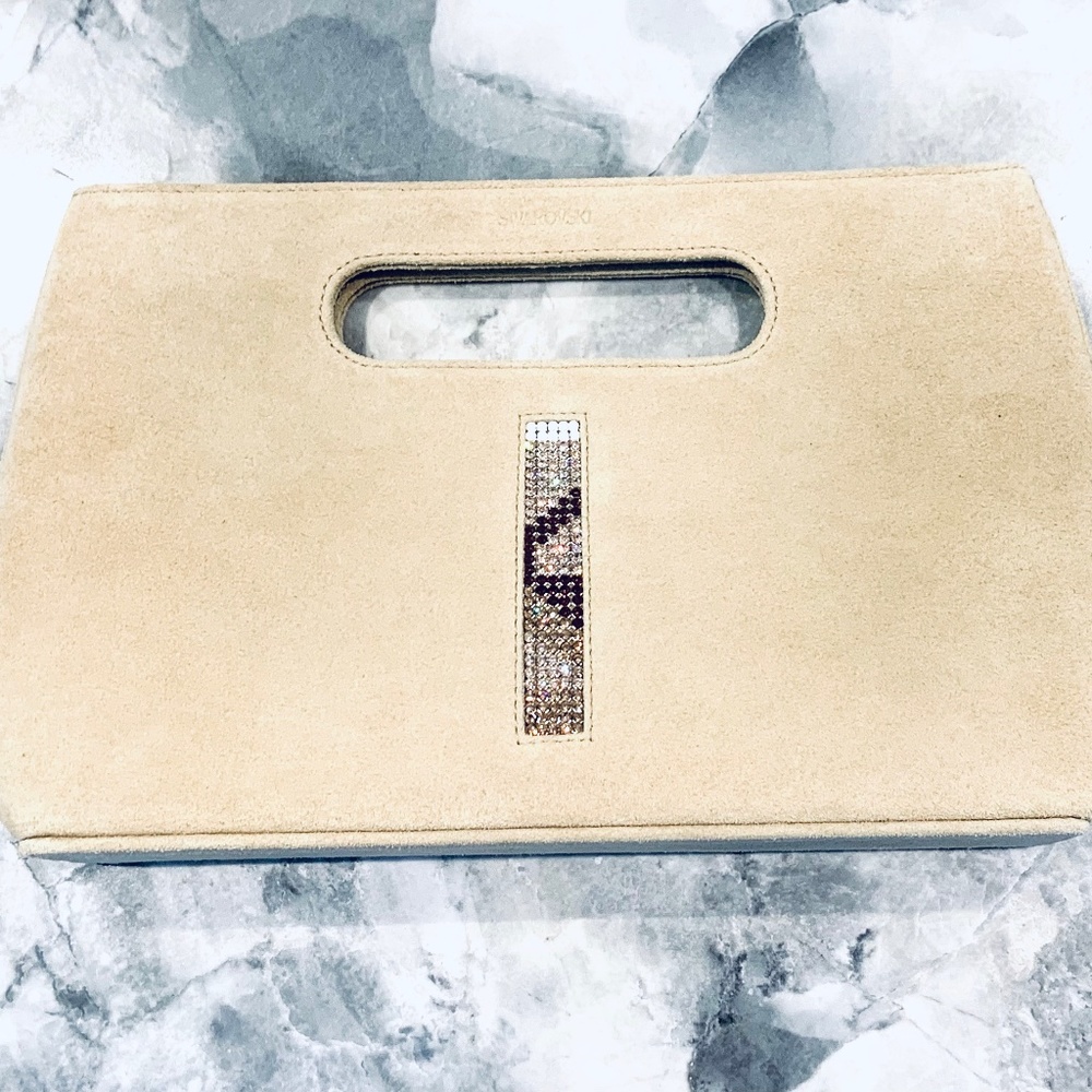 SWAROVSKI suede purse with crystal embellishments  (NWT)
